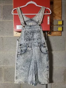 Amazing 80s Vintage Acid Wash Denim BiB Overalls Dress Jeans Small By SQUEEZE - Picture 1 of 6