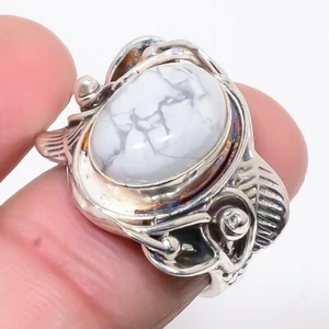 Anello israeliano in argento sterling americano Howlite s.6 S2663 - Foto 1 di 1