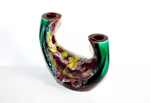 VALLAURIS - MAGNIFICENT SIGNED SOLIFLORA VASE CERAMIC ENAMEL ART DECO DESIGN - Picture 1 of 8