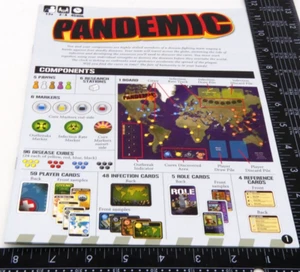 Juego de mesa Pandemic 2008 manual de instrucciones reglas solo pieza - Imagen 1 de 2