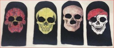 Máscara facial completa de pasamontañas con estampado de calavera aterradora de 3 agujeros fantasma motocicleta paintball esquí Foto 1 de 4