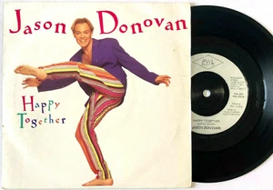 JASON DONOVAN : HAPPY TOGETHER + SHES IN LOVE WITH YOU 7" RECORD 1991 1st Ed - Picture 1 of 4