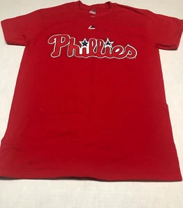 Camiseta para hombre Phillies Fanatic roja MLB Philadelphia talla S cuello redondo algodón - Imagen 1 de 5