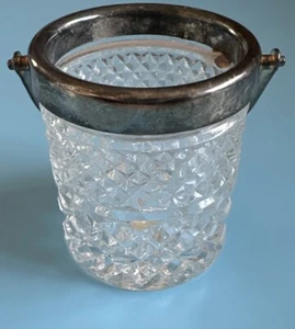 Vintage f.B. Rogers Silver Co. Bleikristall Deutschland Silberteller Marmelade Gelee Glas Zucker - Bild 1 von 4