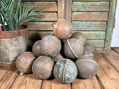 Vintage Copper Orb Sphere Ball Float Ideal Garden Ornament Sculpture • 24£