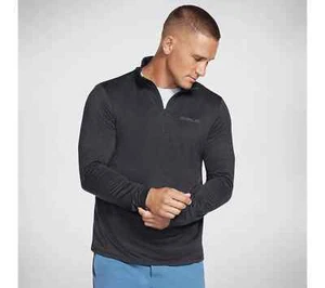 Skechers Men's GoDri Skech-Air 1/4 Zip Small S Black A461733 NEW - Picture 1 of 7