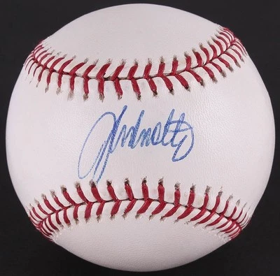 John Smoltz Signed OML Baseball JSA COA 213 Wins,3,084 K's,154 Saves Atl.Braves - Image 1 of 4