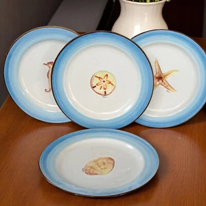 4 Vietri Star Fish, Sea Horse, Sand Dollar ClamPlates 9” Diameter Italy - Picture 1 of 12