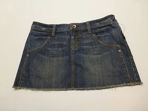 Volcom Skirt Junior Womens Size 5 Cut Off Blue Jean Skirt New - Picture 1 of 3