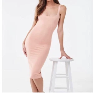 Forever 21 Youth Sheath Bodycon Stretch Dress Blush Pink midi Small S - Picture 1 of 6