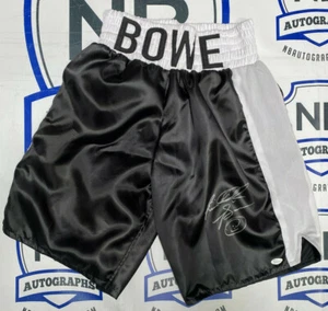 Pantaloncini da boxe firmati Riddick 'Big Daddy' Bowe JSA COA autografati Smiley - Foto 1 di 6