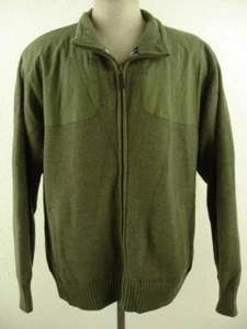 Mens L Orvis Green 100% Wool Skeet Clay Shooting Hunting Jacket Sweater Cardigan - Picture 1 of 16