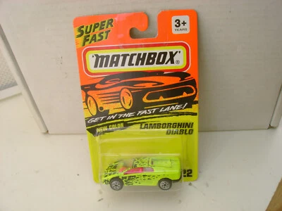 1994 MATCHBOX SUPERFAST #22 YELLOW LAMBORGHINI DIABLO NEW ON CARD - Image 1 of 3