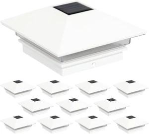 GreenLighting 12 Pack Gala Solar LED Post Lights Post Cap - White - Picture 1 of 6