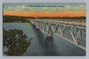 Grand Glaize Bridge Lago degli Ozarks Missouri cartolina d'epoca - Foto 1 di 2