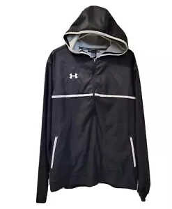 Giacca a vento Under Armour infrarossi con cappuccio uomo L nera logo ricamato - Foto 1 di 5