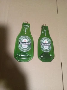 Vtg FLATTENED BOTTLES HEINEKEN 1PR - Picture 1 of 4