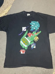Vintage Lacoste Single Stitch Graphic T Shirt Size Large Made In USA - Picture 1 of 11