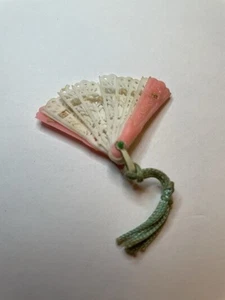 1960s Vintage Barbie Clone Plastic Hand Fan w/ Tassel Foldable - Picture 1 of 4