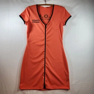 Spirit Halloween Women's County Prison Costume Prisoner Dress Medium Orange Sexy - Picture 1 of 15