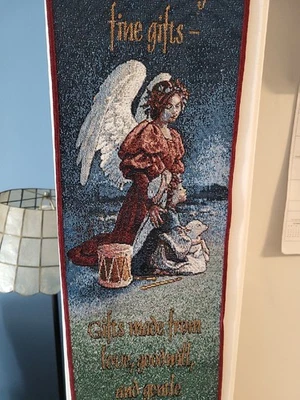Christmas Tapestry Wall Hanging Angel nativity For unto the King 35 x 6 - Image 1 of 4