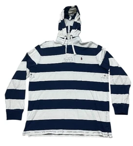 Camisa de Rugby Polo Ralph Lauren Vintage a Rayas Manga Larga con Capucha Talla XL - Imagen 1 de 14