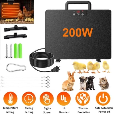 Calentador de gallinero calentador radiante de pollo para gallinero interior 200 W temperatura ajustable Foto 1 de 4