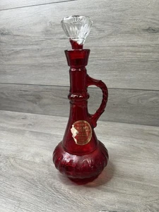Vintage Jim Beam Ruby Glas Whisky Dekanter Genie Flasche leer - Bild 1 von 13