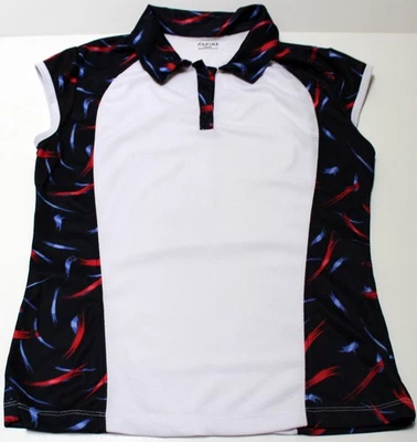 Top estampado blanco/negro ASPIRE talla S (pecho 36") con paneles de malla desgaste de rendimiento Foto 1 de 4