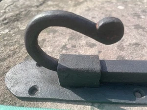 Large Wrought iron Antique Farmhouse Door Bolt Blacksmith Made. 1 of 3 Listing - Picture 1 of 4