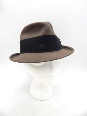 Sombrero Portis Fedora Mezcla Castor Fedora Vestido Sombrero Gris Marrón Foto 1 de 4