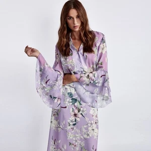Camisa Floral Lila MORRISON Lottie TALLA 4 Au 14 16 Blusa Manga Larga - Imagen 1 de 7