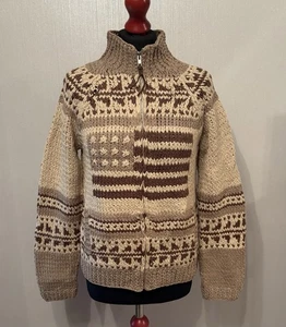 Damen Ralph Lauren Polo Cowichan Nordic Handstrick Grobstrick Strickjacke Wolle Gr. L - Bild 1 von 11