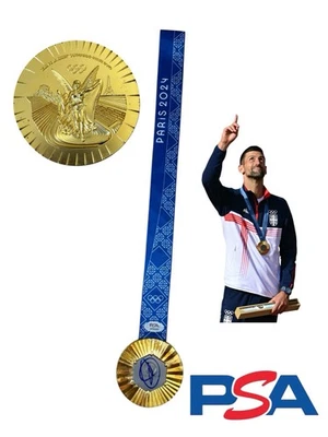 Novak Djokovic Signed 2024 Paris Olympics Tennis Gold Medal PSA AUTO Serbia READ - Image 1 of 4