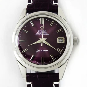 Reloj Omega Seamaster Vintage Fecha Automática Sunburst Esfera Púrpura Hombres Acero C.1968 - Imagen 1 de 19