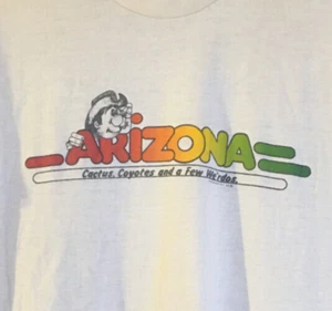 Camiseta vintage años 70 Arizona Cactus, Coyotes y We'rdos Rara PEQUEÑA - Imagen 1 de 4