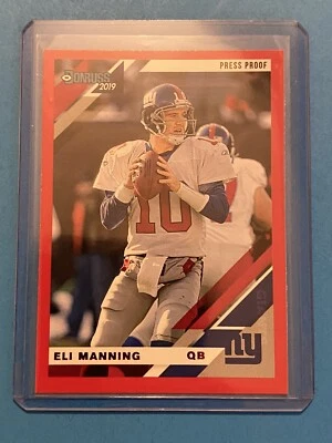 2019 Panini Donruss - Photo Variation Press Proof Red #178 V Eli Manning Giants - Image 1 of 2