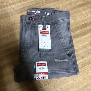 Boy's Wrangler Five Star Slim Fit Grey Utility Jeans 8 Regular New - Picture 1 of 3