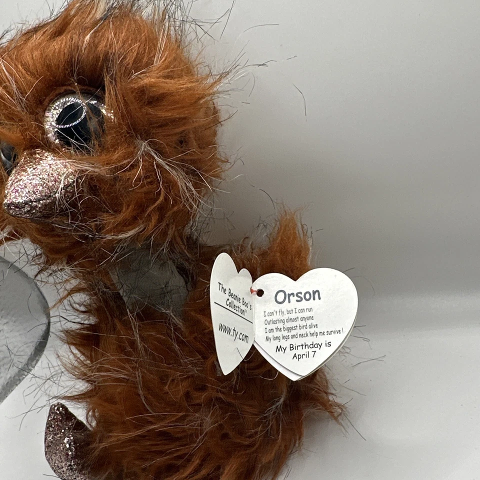 NEW Ty Beanie Boos ORSON Fluffy Brown OSTRICH Soft Toy BNWT 15cm 6” 7 April - Image 1 of 1