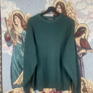 90s Vintage Sweater Trader Bay Textured Knit Mens extra Large Made in USA - Picture 1 of 3