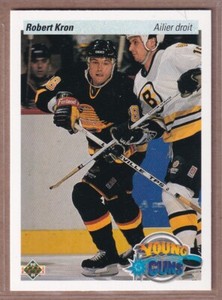 1990-91 Upper Deck Young Guns French #528 Robert Kron RC - Vancouver Canucks