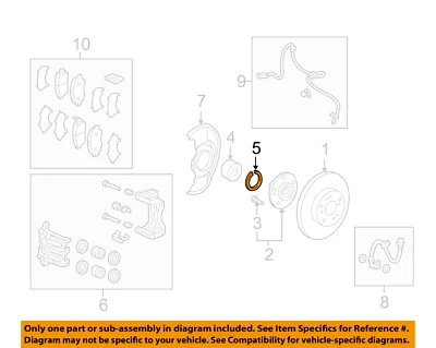 HONDA OEM 05-20 Accord Crosstour Brake Components-Retainer Ring 90681SJK000 - Image 1 of 2