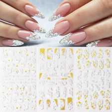 Naklejki 5D Nail Art Grawerowane naklejki do projektowania liści Tłoczony suwak Manicure Decor