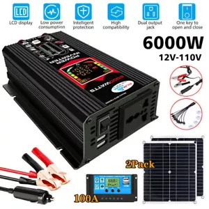 Kit Inverter di Potenza 400W 2*Pannello Solare 6000W 12V 100A Regolatore Caricabatterie - Foto 1 di 16