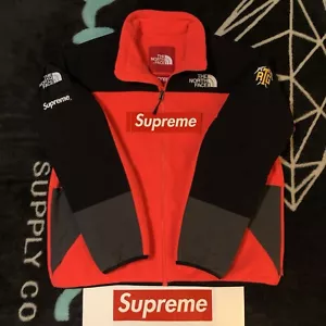 SUPREME NORTH FACE RTG FLEECE JACKET (RED) (LARGE) SS20 TNF FAUX VARSITY COAT - Picture 1 of 19