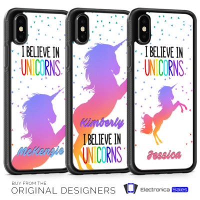 Personalised Unicorn Custom Name Initials Phone Case for iPhone X XS XR 8 7 6 6S — 第 1/3 张图片
