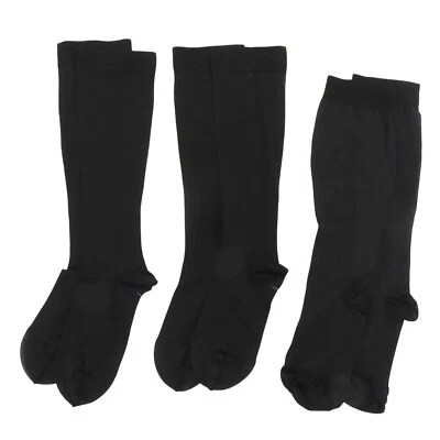 De Colección Conjunto de 3 Calcetines Unisex Adulto Negro Sólido Nylon Transparente VER MEDIDAS Retro Foto 1 de 4