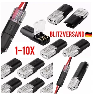 1-10x Auto Stecker Steckverbinder Steckverbindung 2 Polig Wasserdicht KFZ Kabel - Bild 1 von 11