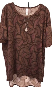 NWT LuLaRoe Medium Brown Black Outlined Footballs Irma Oversized Tunic - Picture 1 of 9
