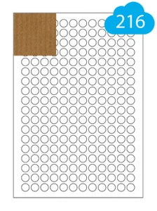 13mm Round Brown Ribbed Kraft Labels, 216 Per A4 Sheet, Laser & Inkjet Stickers - Picture 1 of 2